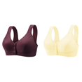 thumbnail image 1 of (2-Pack) Rinsvye Womens No Steel Ring one Shoulder Sports Bras for Women Front Close Bra T Pack of Bras Back Plus Size Seamless Bras for Women Packs Unlined Bra for Large Womens Bra Pack Bust, 1 of 4