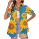 thumbnail image 1 of Camisa de Manga Corta Vestido para las Mujeres Camisas Hawaianas Botón Arriba Blusa de Playa de Verano Casual, Top de Vacaciones Fresco, 1 of 7