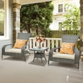 thumbnail image 4 of Patiojoy 3-Piece Wicker Adirondack Set Ergonomic Oversized Rattan Chairs w/ Coffee Table Comfy Seat Cushions, 4 of 9