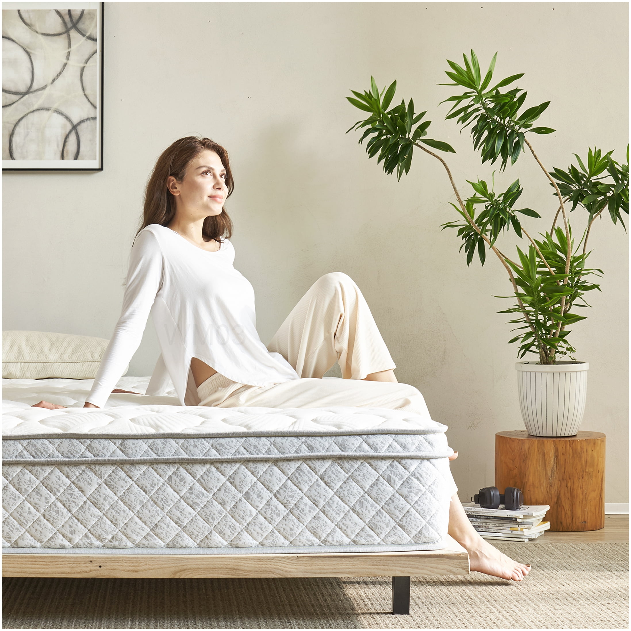 CHAMPFLAG King Size 12 Inch Cooling Gel Memory Foam Mattress, Hybrid Pocket Spring for Support, Motion Isolation, CertiPUR-US Certified