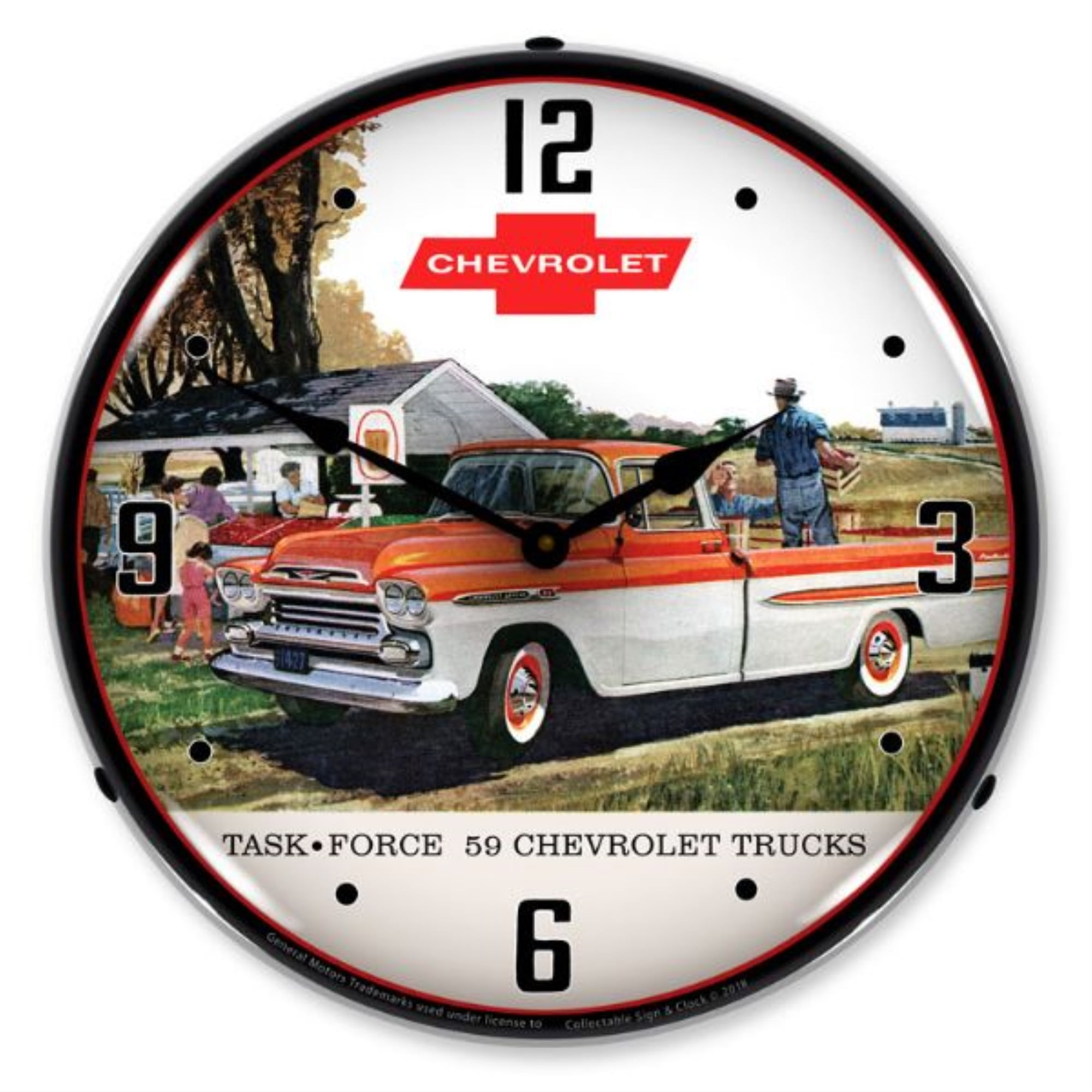 Licensed 1958 Chevrolet Cameo Pickup Truck General Motors Retro Sign Wall Clock 