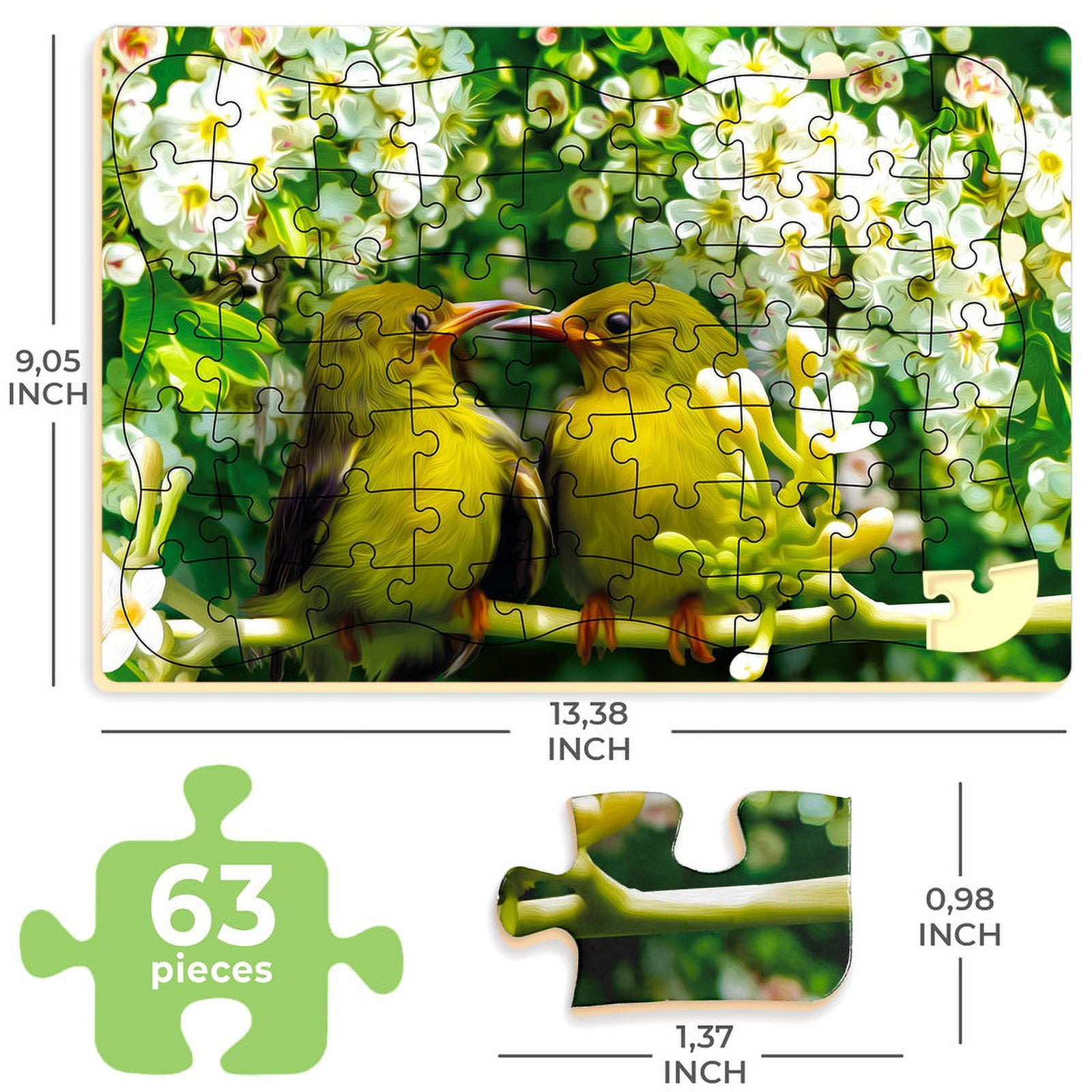 Quokka 63 Pieces Dementia Puzzles for Elderly - 3 Alzheimers Jigsaw Puzzle with Birds and Cats