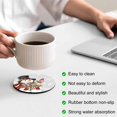 thumbnail image 3 of Grey Christmas Snowman Coasters Set of 2, Absorbent Coasters for Drinks, Xmas Botanical Birds Snowflake Coaster for Desk Coffee Table Protection, Home Decor House Warming Gifts 4", 3 of 8