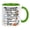 Green, variant on Neil Tasmanian Animal Pun Ceramic Mug,Multi‑Color Inner & Handle Hand‑Drawn Marine Print Glossy Ceramic,Relaxing Humor Theme for Coffee Tea Hot Cocoa Daily Gifting,1‑Pack