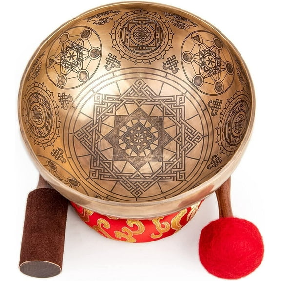 Large Set of Tibetan Singing Bowls - 9" Master Healing Grade for...