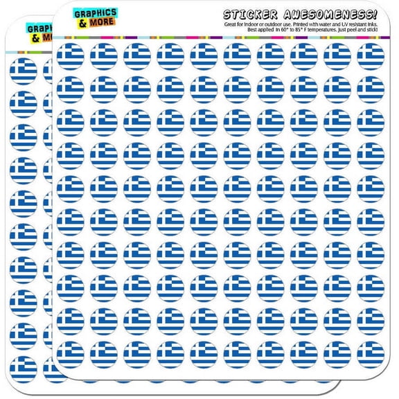 Greece National Country Flag 200 1/2" (0.5") Planner Calendar Scrapbooking Crafting Stickers