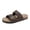 Dark Brown, variant on Women Cork Footbed Comfort Sandals Slip On Slides Adjustable Double Buckle Strap Summer Beach Daily Walking