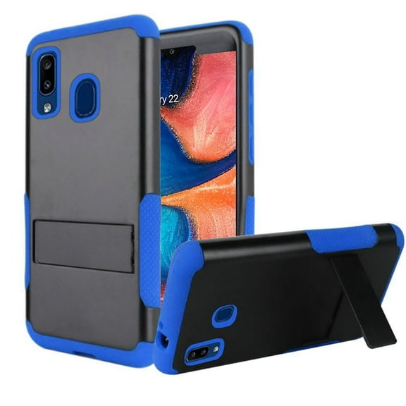 GSA Rugged Snap-On Case w/Kickstand for Samsung Galaxy A20/A50 - Black/Blue