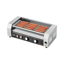 VEVOR Hot Dog Roller, 12 Hot Dog 5 Rollers, Stainless Steel Sausage Grill Cooker, 750W Hot Dog Machine with Dual Temp Control, Removable Oil Drip Tray, for Party Home Commercial