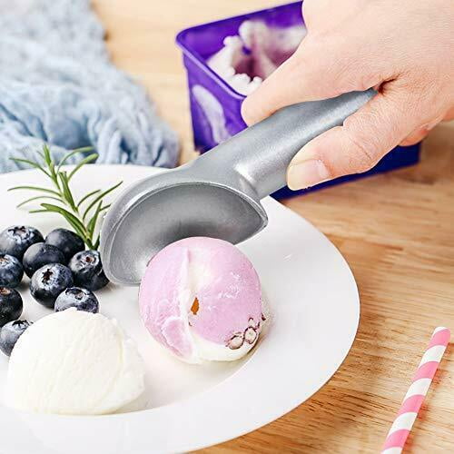 Ice Cream Scoop with Modern Heat-conducting Aluminum Ergonomic Handleby SW Cookware: Scoops Icecream Easily| 2 Ounce Portion| One-Piece Design/ No
