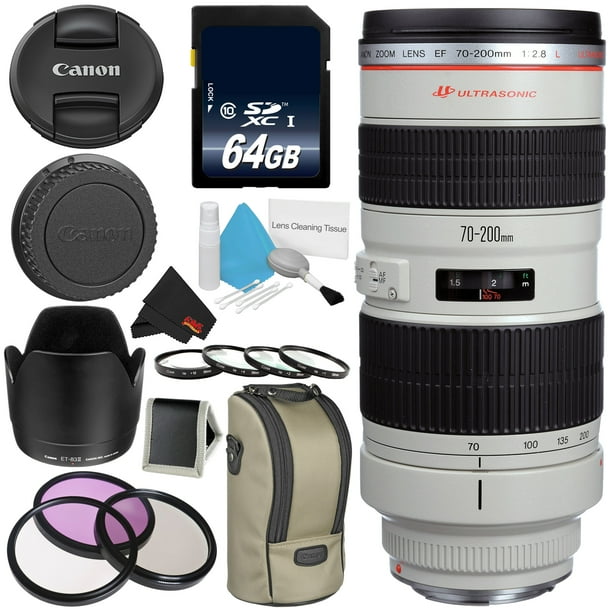 Canon EF 70200mm f/2.8L USM Telephoto Zoom Lens Bundle for Canon SLR