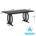 thumbnail image 2 of 63 Inch Executive Desk, Large Office Computer Desk, Modern Study Writing Table, Black, 2 of 7