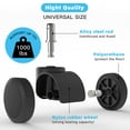 Office Chair Caster Wheels Replacement(Set of 5) for Hardwood Floors