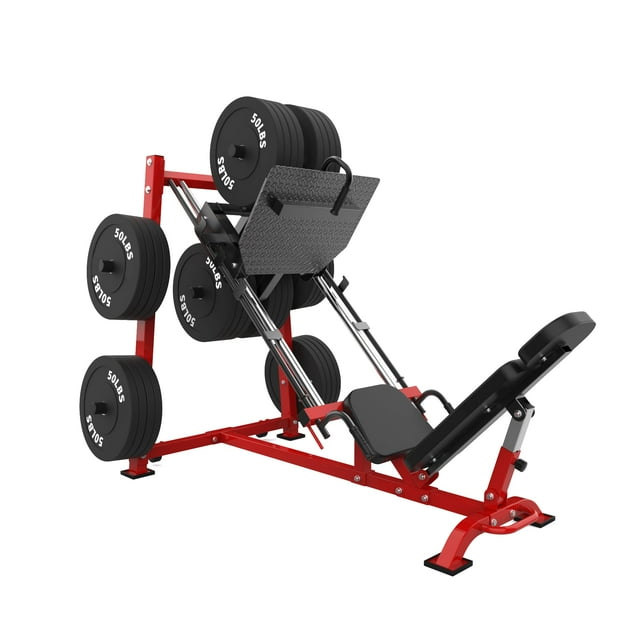 Leg Press Machine, Home Gym with Leg Press,Professional Adjustable Strength Training Leg Machines with 4 Weight Plate Storage Holders for Full Lower Body Workout