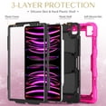 thumbnail image 4 of FJLBDE Case for iPad Pro 12.9 2022/2021/2020/2018 6th/5th/4th/3rd Gen, Rugged Shockproof Tablet Cases Cover with Kickstand Shoulder Strap, Rose, 4 of 7