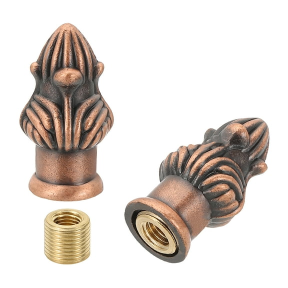 Uxcell 33 x 16mm  Lamp Finials Caps Knob, Solid Lamp Shade Top Decoration Screw Cap Nuts, Red Bronze 2 Set