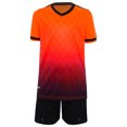 thumbnail image 3 of inlzdz Kids Boys Sport Training Outfit Soccer Jersey Sportswear Short-Sleeve T-Shirt with Shorts Set Orange 7-8, 3 of 7