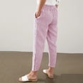 thumbnail image 5 of Casual Pants for Women Drawstring Side Button Straight Leg Summer Pants with Pockets, 5 of 5