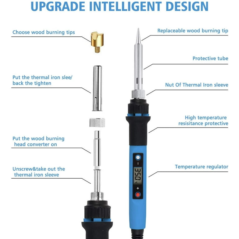 Wood Burning Kit 95Pcs Soldering Pyrography Pen with Adjustable On-Off –  WoodArtSupply