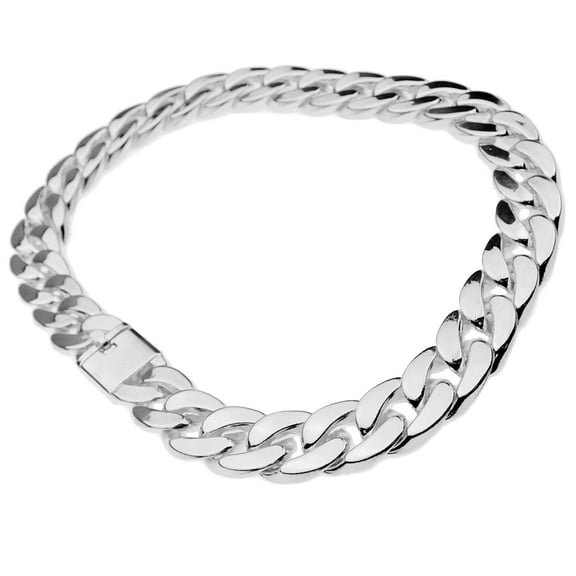 Mens Choker 18" Inch x 18MM Plain Cuban Chain Chunky Silver Tone Heavy Hip Hop Necklace