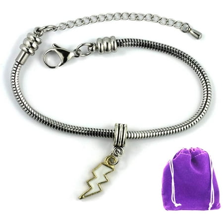 Lightning Bracelet | White Lightning Stainless Steel Snake Chain Bracelet