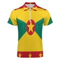 thumbnail image 4 of Flag of Grenada Men Zipper T-shirt Summer Casual Short Sleeve T-shirt Top, 4 of 7
