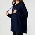 thumbnail image 4 of Paiwinds Women's Oversized Sweatshirts Cozy Hooded Long Sleeve Pullover with Drawstring and Front Pocket Casual Relaxed Fit Side Vent Tunic Tops, 4 of 6