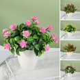 thumbnail image 1 of Bonsái artificial: plantas artificiales de imitación de rosa de té para interiores, pequeñas plantas falsas, decoración con macetas para el hogar, la mesa, la oficina, el escritorio y la decoración, 1 of 7