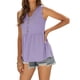 thumbnail image 4 of Camiseta sin mangas con cuello en V y botones para mujer, blusa informal con cuello en V y botones para mujer, linda blusa de verano sin mangas, la mejor en su clase, 4 of 8