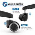 thumbnail image 4 of 10x Office Chair Wheels,2 Inch Replacement Soft Mute Desk Caster Wheels for Work & Gaming Chair, 4 of 8