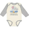 thumbnail image 3 of Inktastic My Uncle Loves Me to the Moon and Back Elephant Family Boys or Girls Long Sleeve Baby Bodysuit, 3 of 5