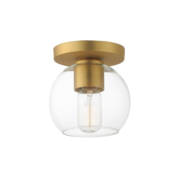 21630CLNAB-Maxim Lighting-Knox - 1 Light Flush Mount-6.5 Inches Tall and 6 Inches Wide-Natural Aged Brass Finish