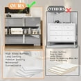 thumbnail image 4 of Merluxy 54" W High Gloss 6 Drawers Dressers with Silver Handles, Modern Storage Chest with Wide Tabletop, for Bedroom, Living Room, Adult, Grey, 4 of 10