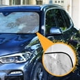 thumbnail image 3 of Windshield Sun Shade for Cars, 55"x27.6" Foldable Car Sun Shade with Aluminum Foil Bubble Heat Insulation, UV Protection for Sedan/SUV/Truck,A Marble, 3 of 8
