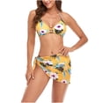 thumbnail image 1 of Traje de baño dividido de tres piezas HUOGUO Fashion con estampado sexy para mujer, 1 of 3