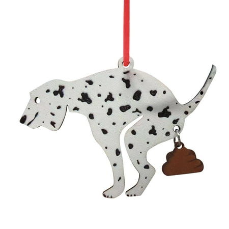 

Veki 2022 Personalized Poop Dog Christmas Tree Decoration Pendant Wooden Car Rearview Mirror Pendant Crafts Collection Stain Glass Birds on A Wire