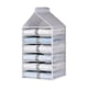 thumbnail image 1 of 6/9/12 Grid Folding Wardrobe Storage Space Saving Durable Hanging Clothes Storage White 6 grids, 1 of 5
