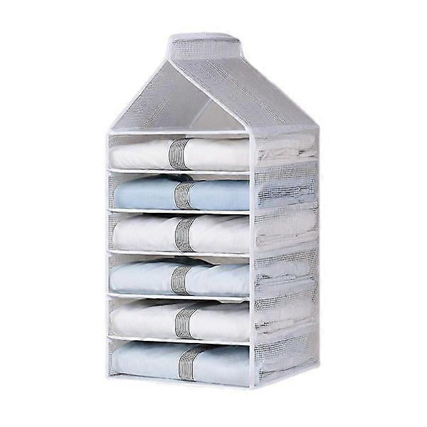 6/9/12 Grid Folding Wardrobe Storage Space Saving Durable Hanging Clothes Storage White 6 grids