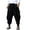 Black, variant on Men's Harem Pants Solid Color Cotton Linen Plus Size Stretchy Waist Ankle Length Pants Comfort Waist Pants