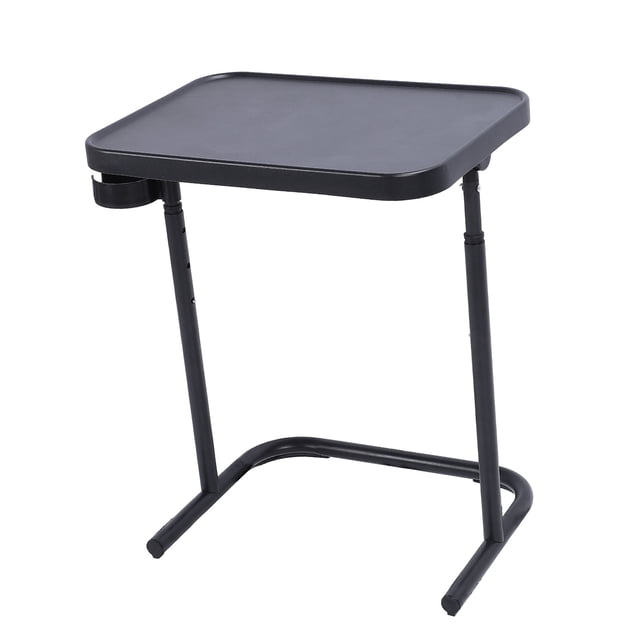 Overbed Table, Folding Laptop Computer Table 3 Levels Height Adjustment Spacious for Bedroom