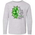 thumbnail image 3 of Inktastic Mental Health Awareness Green Sunflower Ribbon Long Sleeve Youth T-Shirt, 3 of 5