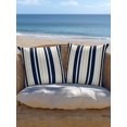 thumbnail image 5 of Outdoor Pillows Waterproof, Navy Blue Khaki Striped Bedding Throw Pillows with Insert for Couch Sofa Bed, Modern Minimalist Ombre Lines 16x16 Inch Pillowcases Decorative Patio Pillow Set of 1, 5 of 8
