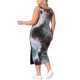 thumbnail image 3 of Vestido de verano sin mangas para mujer de talla grande Agnes Orinda, con diseño de teñido anudado, abertura lateral, escote en V, estilo casual midi, talla 1X, color gris azul, 3 of 5