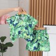 thumbnail image 2 of NIEWTR Toddler Baby Girls Summer Outfits Baby Boy Summer Clothes Short Sleeve Shark Print Tee and Cargo Style Shorts Lounge Shorts 2Pcs 6-12-18-24 Months(Green,5-6 Years), 2 of 6