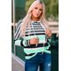 thumbnail image 4 of ABPHQTO Sudadera con capucha de manga larga con cordón de rayas verdes para mujer, 4 of 5