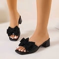 thumbnail image 5 of FRSASU Women's Bow Flat Sandals Casual Dressy Open Toe Ankle Strap Summer Vacation Slides Shoes Black, 5 of 8