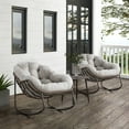 thumbnail image 3 of Outdoor Rocking Chair with Padded Cushion, Oversized Rattan Wicker egg Chair Outdoor with  All-Weather Steel Frame, 250lbs Capacity, Modern Lounge Rocker for Front Porch Living Room Bedroom, Beige, 3 of 9