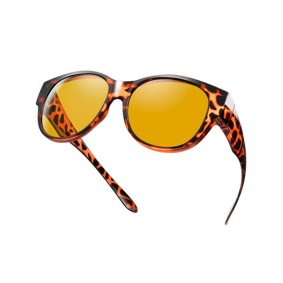 TINHAO Wrap Around over Sunglasses Wear over Glasses Cat-eye Polarized Fit Over Glasses Sunglasses