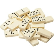 WE Games Classic Double 6 Dominoes Set for Adults with Vinyl Case, Club Size, Ivory