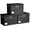 Black, variant on 15" Large Collapsible Storage Bins with Lids, Stackable Closet Organizers with PU Handle and Labels, 3-Pack Decorative Fabric Storage Boxes for Home, Bedroom, Closet, Office, Nursery(Black)